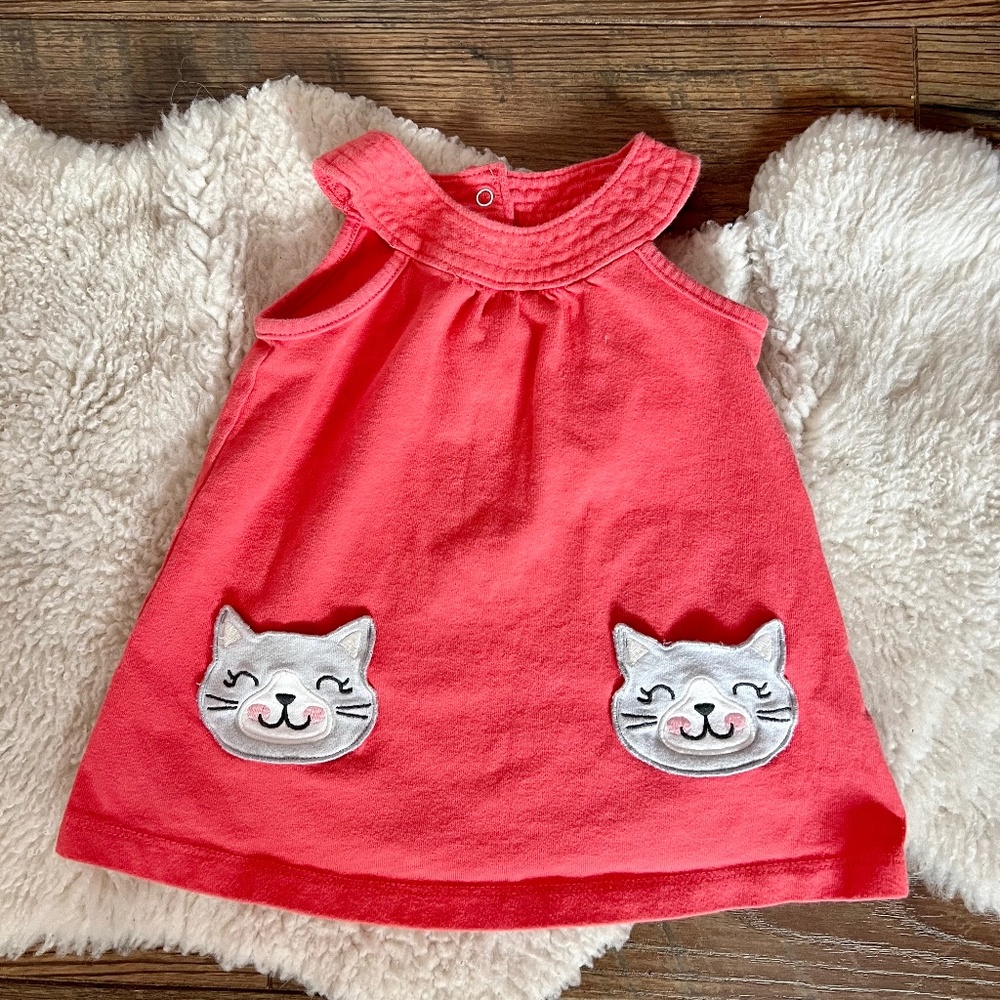 Carters coral cat dress